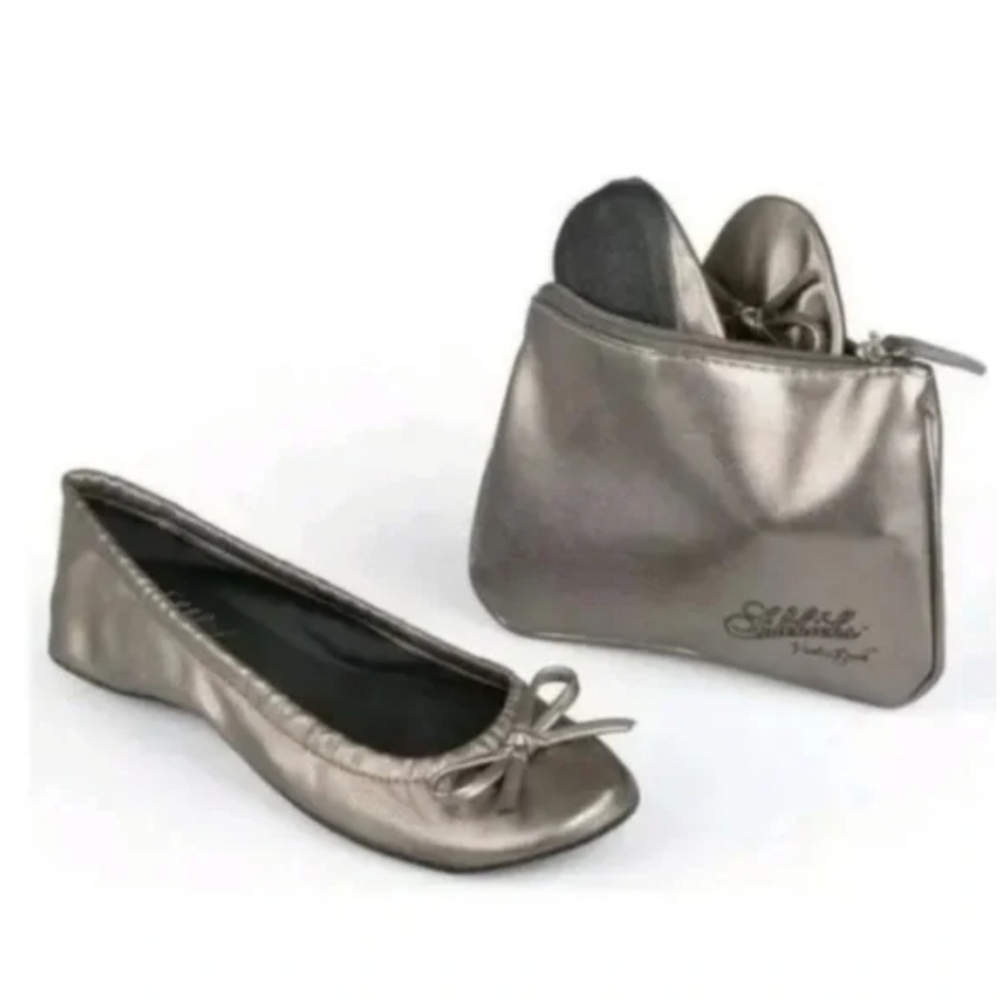 NWT Sidekicks Heelin Good ballet slippers in a bag for on the go! Sz lg 8/9
